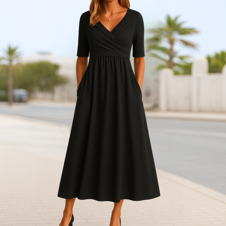 Mona | Figure Flattering Maxi Dress with Pockets