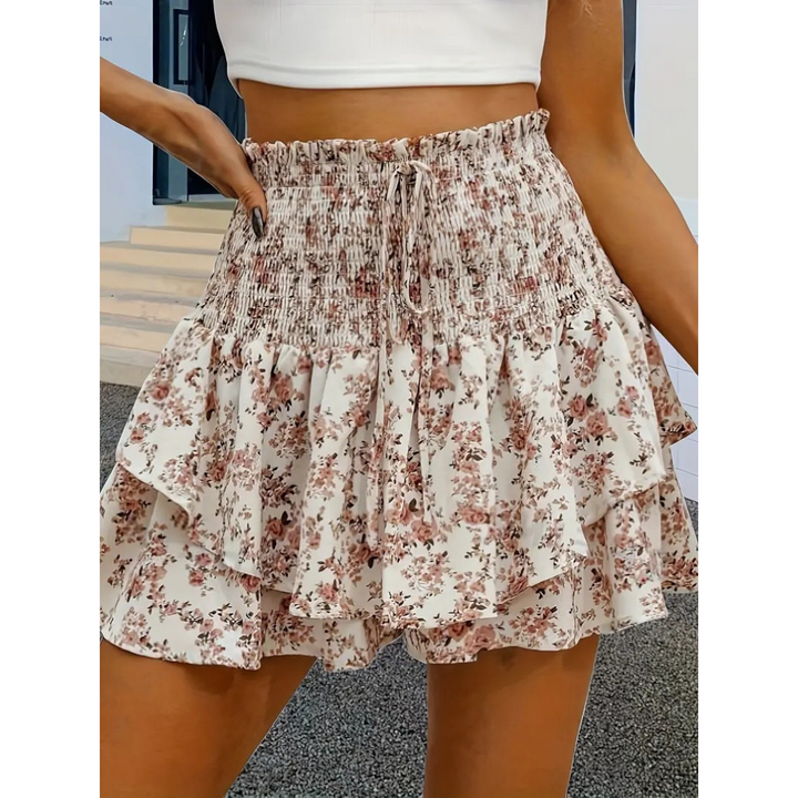 LUNINGNING™ – Lightweight Shirred Layered Summer Skort