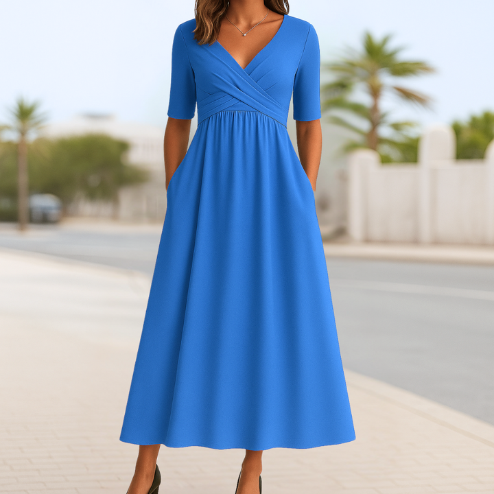 Mona | Figure Flattering Maxi Dress with Pockets