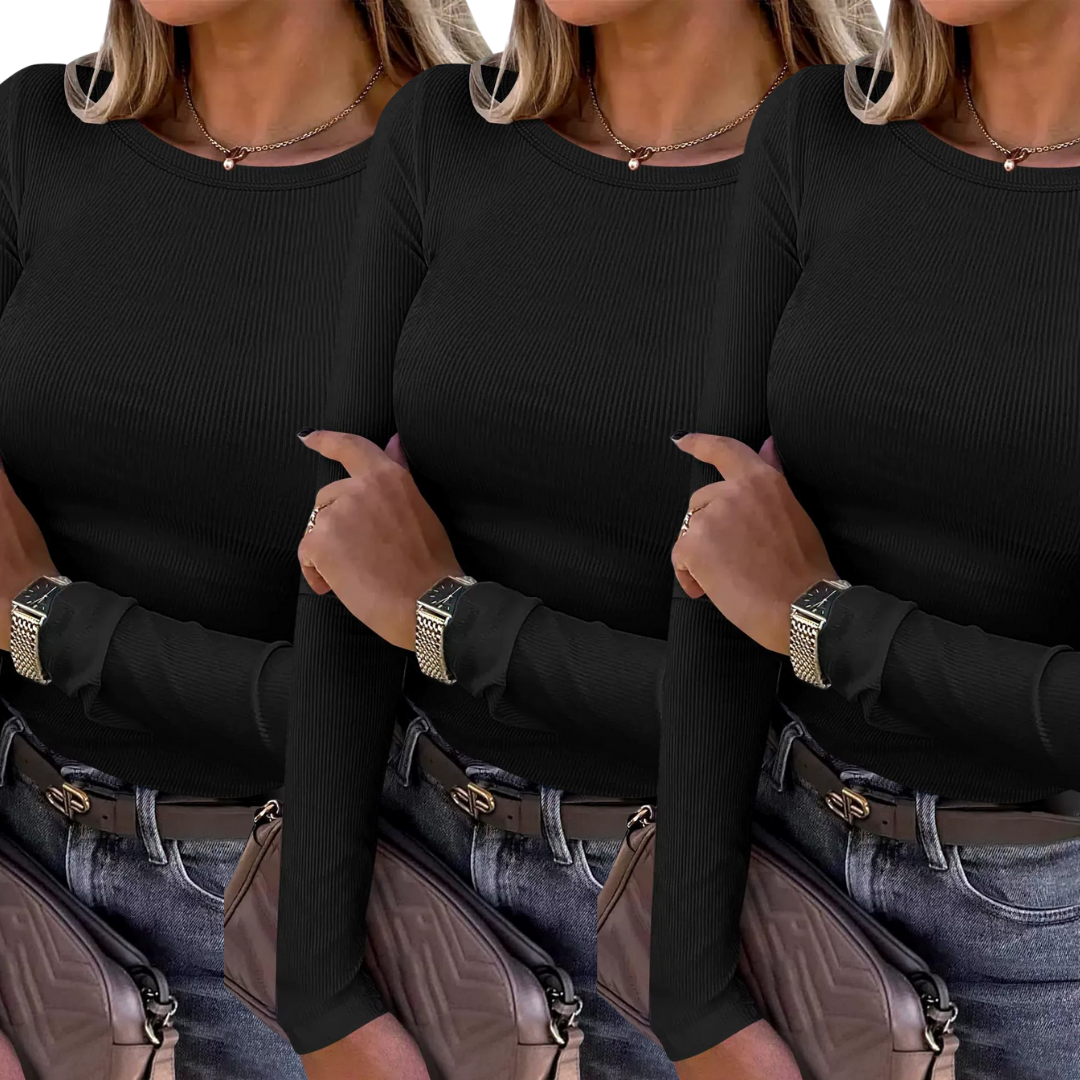 KARIN™ - Basic Comfortable Ribbed Crewneck Shirt
