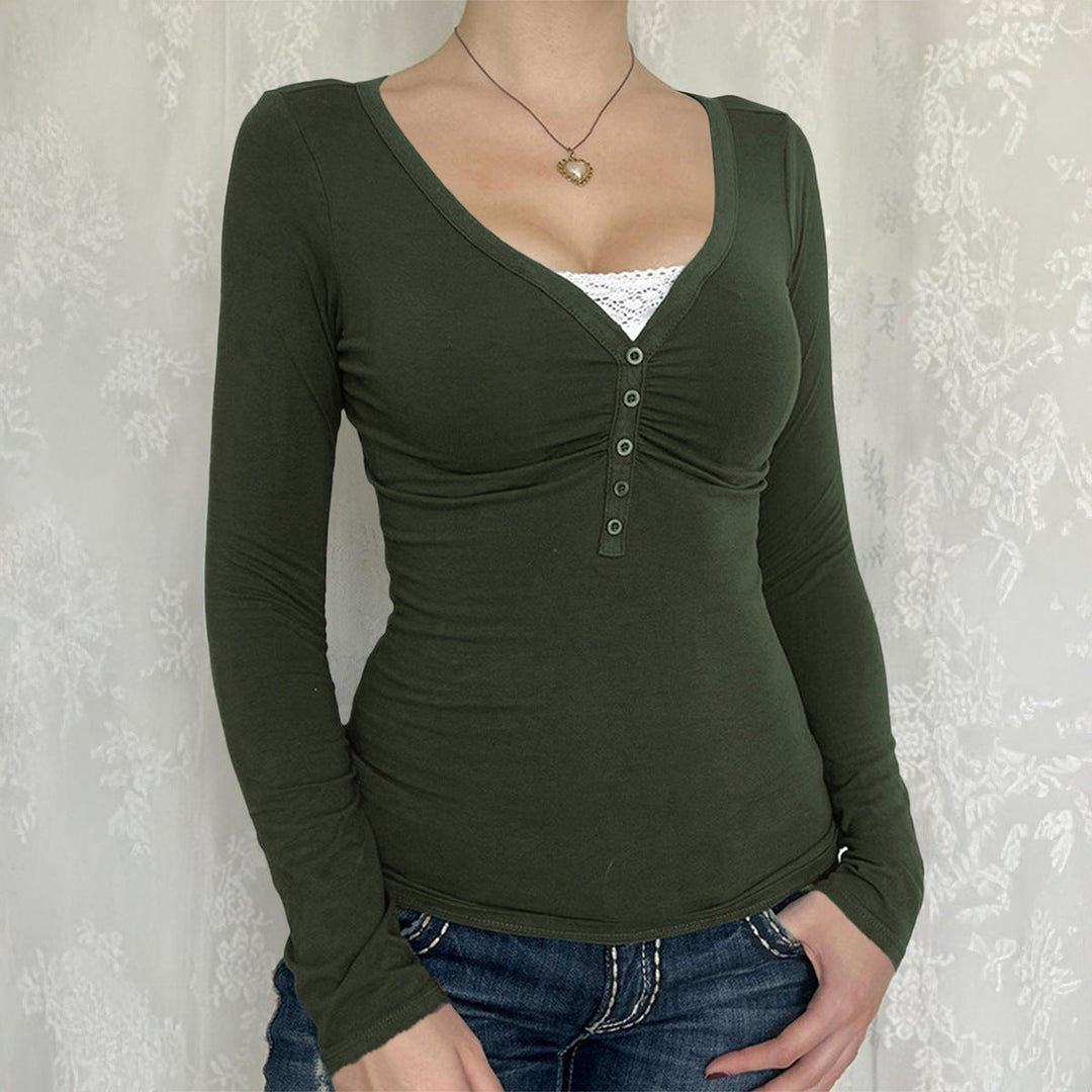 PALYA™ - Comfy V-Neck Long Sleeve Top
