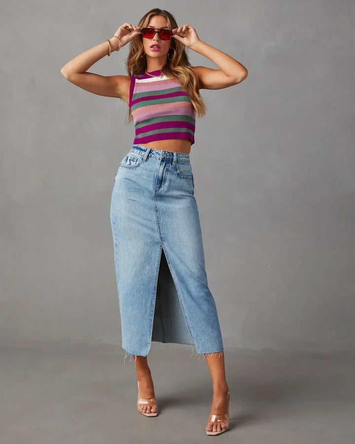 DENISE™ – Classic High-Waist Denim Skirt